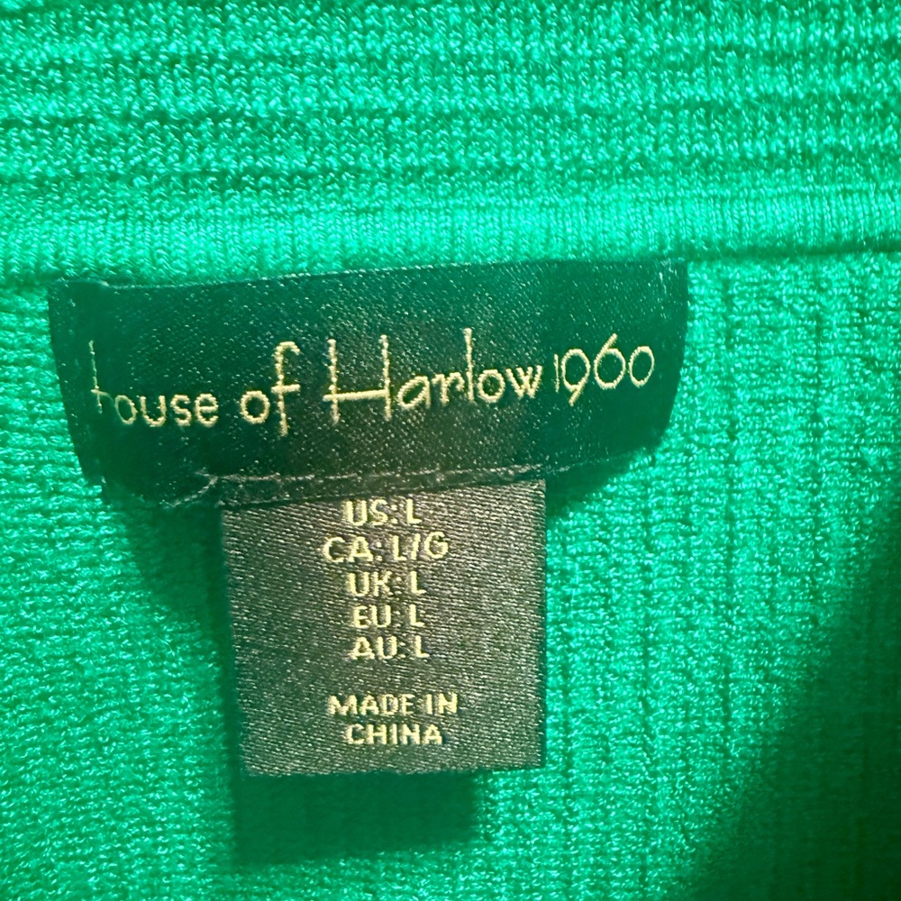 House of Harlow 1960 Green Ribbed Pencil Skirt - Picture 3 of 4